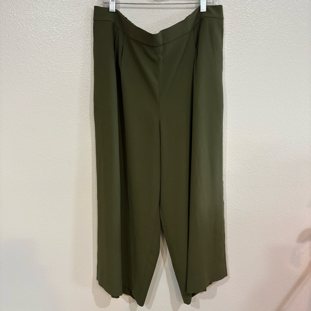 J.Crew Wide-leg Crop Pant in 365 Crepe in Olive Green size 18 NWT - Picture 6 of 10